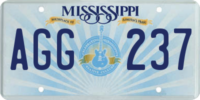 MS license plate AGG237
