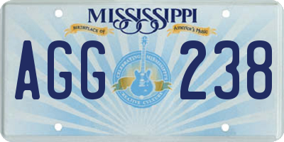 MS license plate AGG238