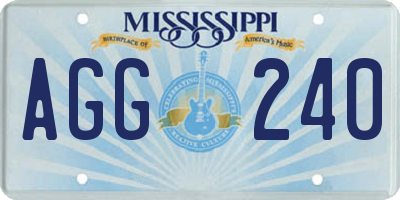 MS license plate AGG240