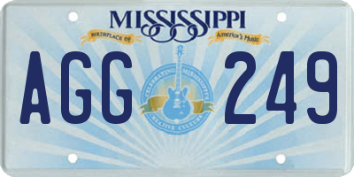 MS license plate AGG249