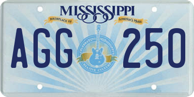 MS license plate AGG250