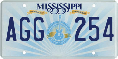 MS license plate AGG254