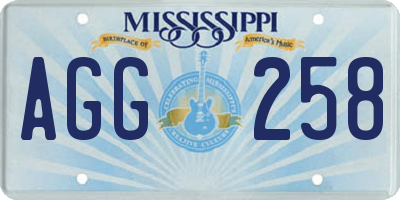 MS license plate AGG258