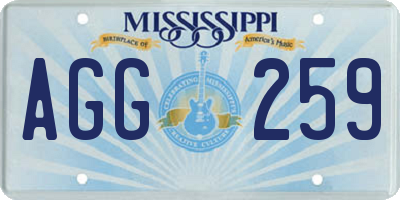 MS license plate AGG259