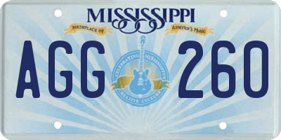 MS license plate AGG260