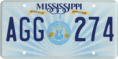 MS license plate AGG274