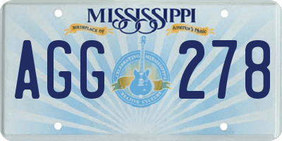 MS license plate AGG278