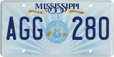 MS license plate AGG280