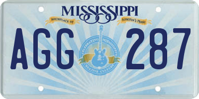 MS license plate AGG287