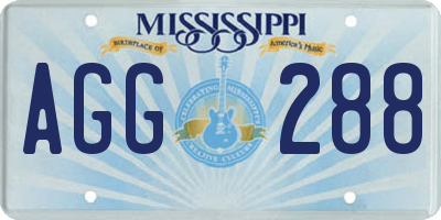 MS license plate AGG288