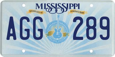 MS license plate AGG289