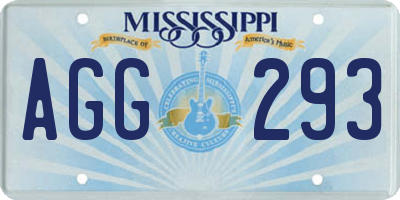 MS license plate AGG293
