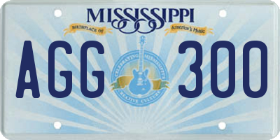 MS license plate AGG300