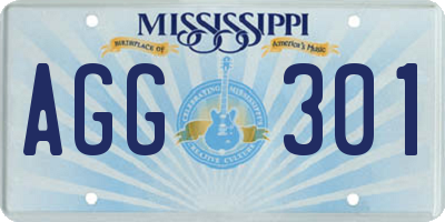 MS license plate AGG301