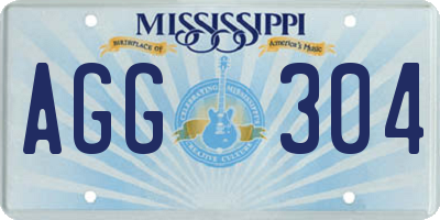 MS license plate AGG304
