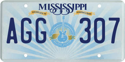 MS license plate AGG307