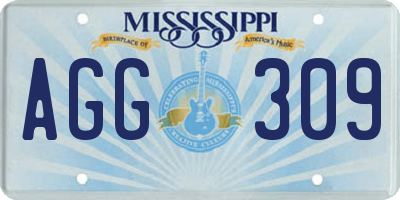 MS license plate AGG309