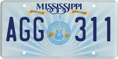 MS license plate AGG311
