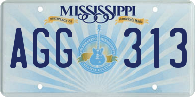 MS license plate AGG313