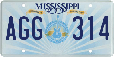 MS license plate AGG314
