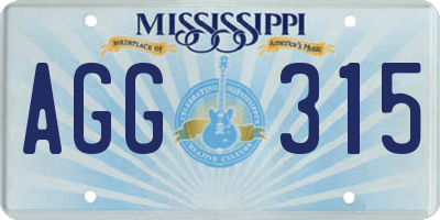MS license plate AGG315