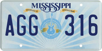 MS license plate AGG316