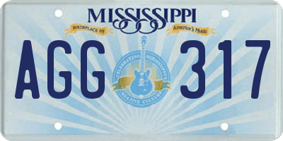 MS license plate AGG317