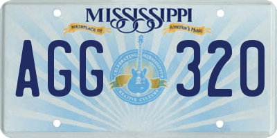 MS license plate AGG320