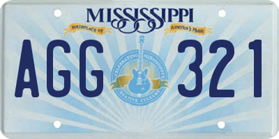 MS license plate AGG321