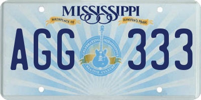 MS license plate AGG333