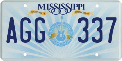 MS license plate AGG337