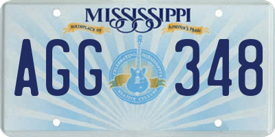 MS license plate AGG348