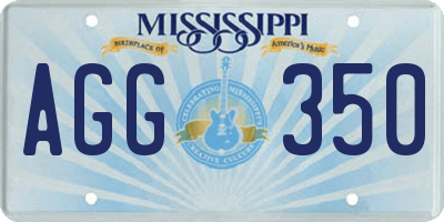MS license plate AGG350