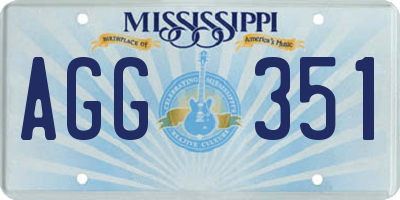 MS license plate AGG351