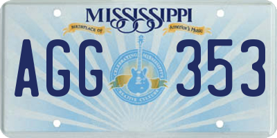 MS license plate AGG353