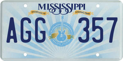 MS license plate AGG357