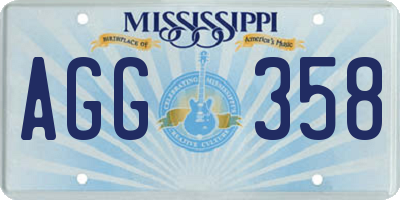 MS license plate AGG358