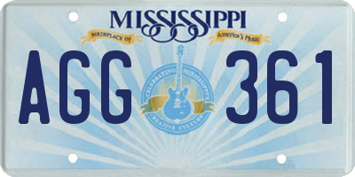 MS license plate AGG361