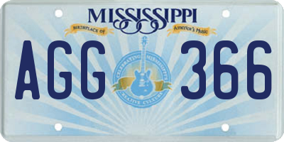 MS license plate AGG366