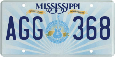 MS license plate AGG368