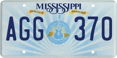 MS license plate AGG370