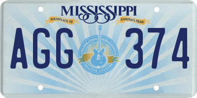 MS license plate AGG374