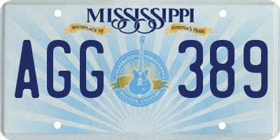 MS license plate AGG389