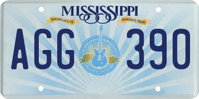 MS license plate AGG390