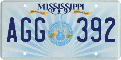 MS license plate AGG392