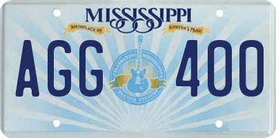 MS license plate AGG400