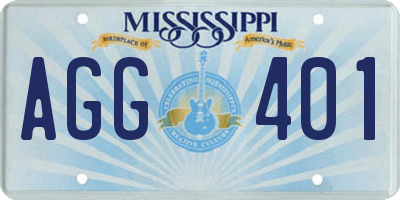 MS license plate AGG401