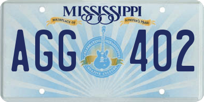 MS license plate AGG402