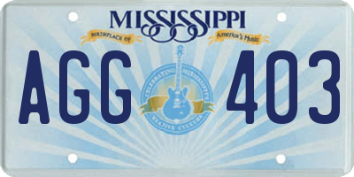 MS license plate AGG403