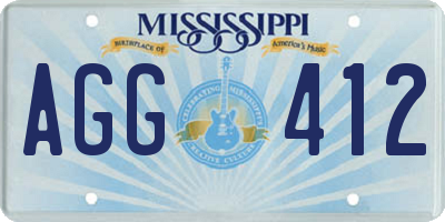 MS license plate AGG412